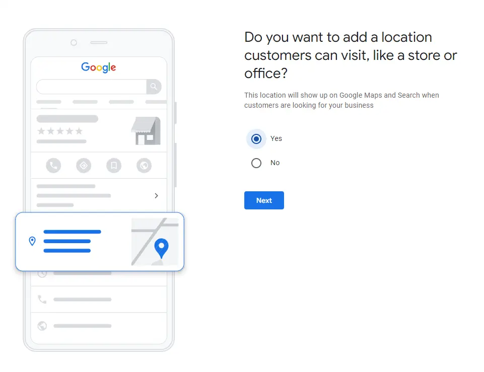 Creating Google Business Profile - Add Contact Location