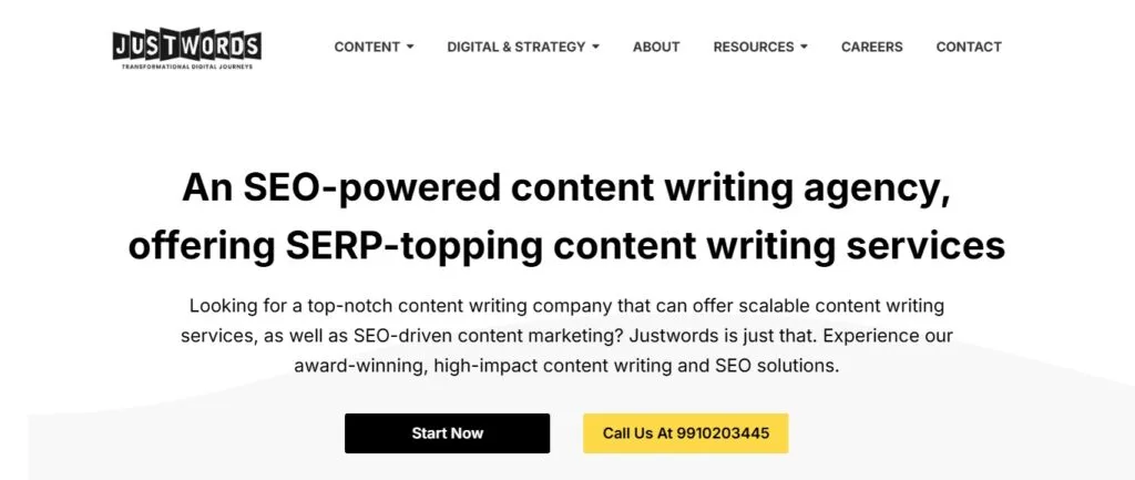 Top 10 SEO Content Writing Agencies - JUST WORDS